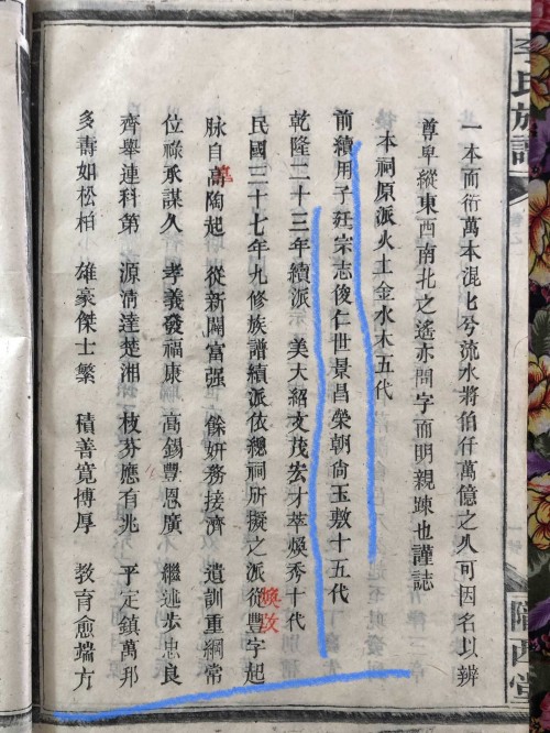湖南省会同县大披李氏宗族字辈