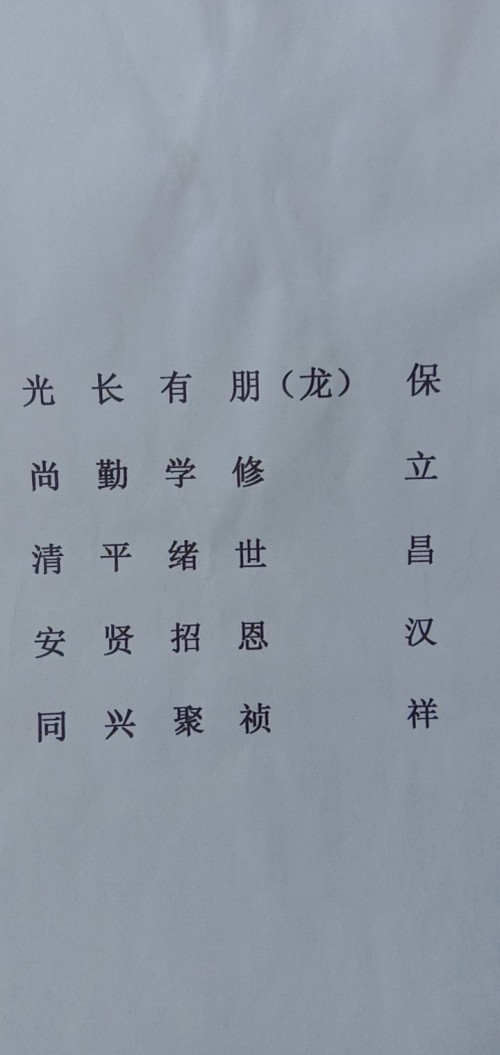 泗水洛里孙氏字辈表